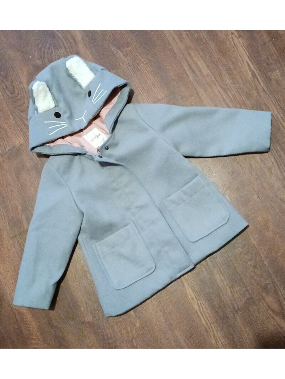 Cat & Jack Gray Rabbit Ears Tail Spring/Fall Jacket  Size 18M Easter
